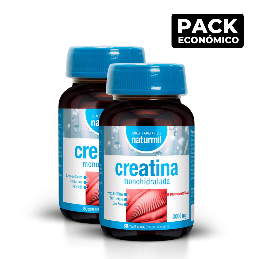 Naturmil Creatina Monohidratada 3000mg Cápsulas 2x80