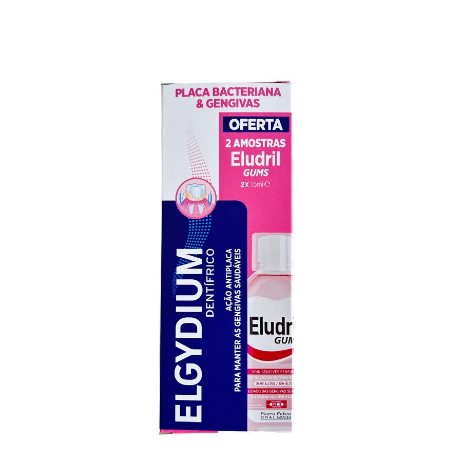 Elgydium Gencives Dentifrice Offre Eludril Gencives Bain de Bouche 2x15 ml