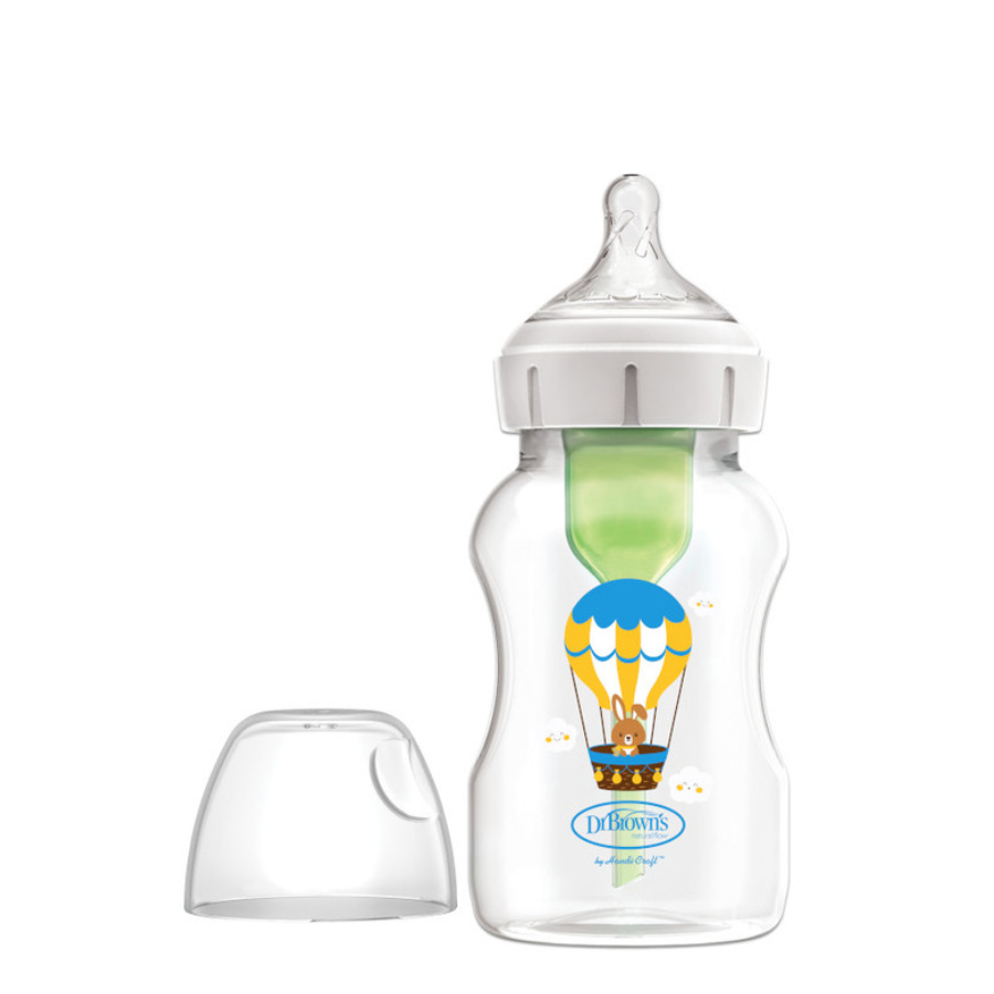 Dr Brown's Anti-Colic Flask Bottle Green Wide Mouth 330ml