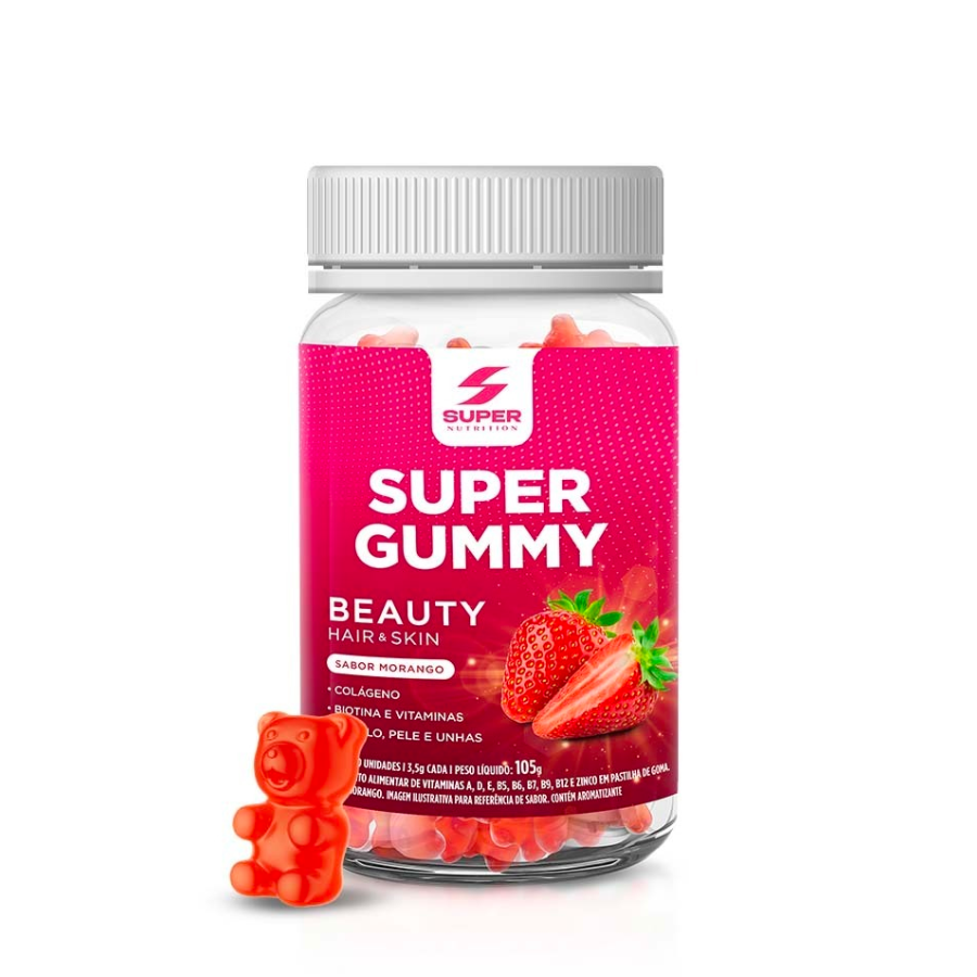 Super Gummy Beauty Gummies éclat cheveux et peau x30