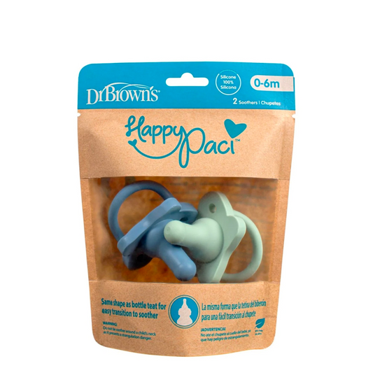 Dr Brown's Chupete Happy Paci Silicona Azul y Verde 0-6m x2