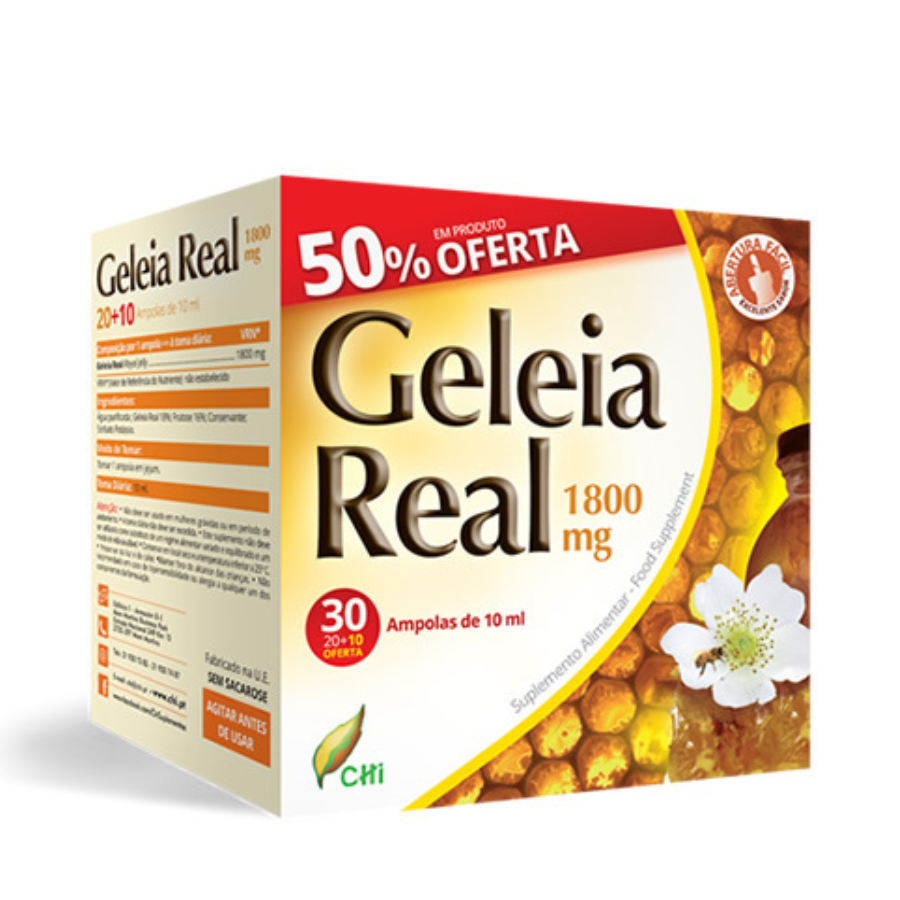Ampollas de jalea real CHI de 1800 mg x30