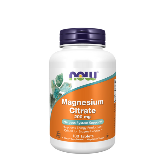 Now Magnesium Citrate 200mg Tablets x100