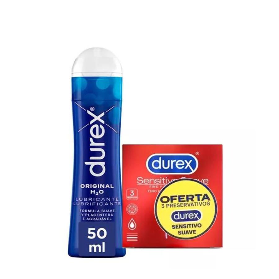 Durex Play Original Lubricante + Preservativos Suaves Sensibles x3