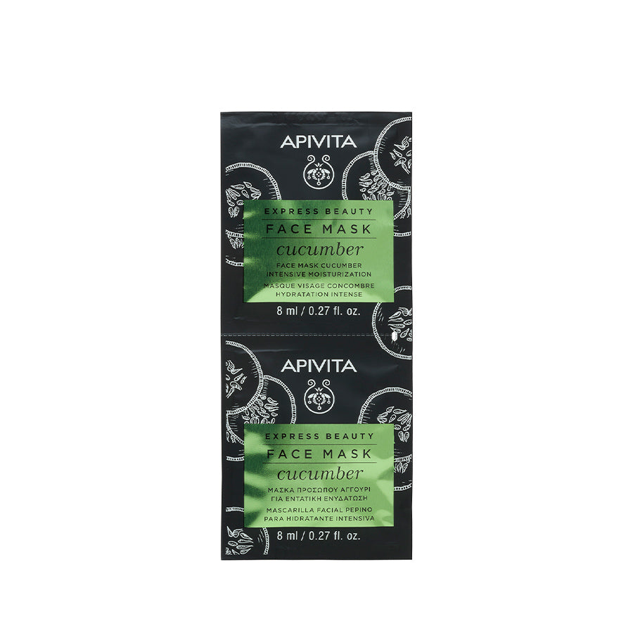Apivita Express Beauty Mascarilla Hidratante Pepino 2x8ml