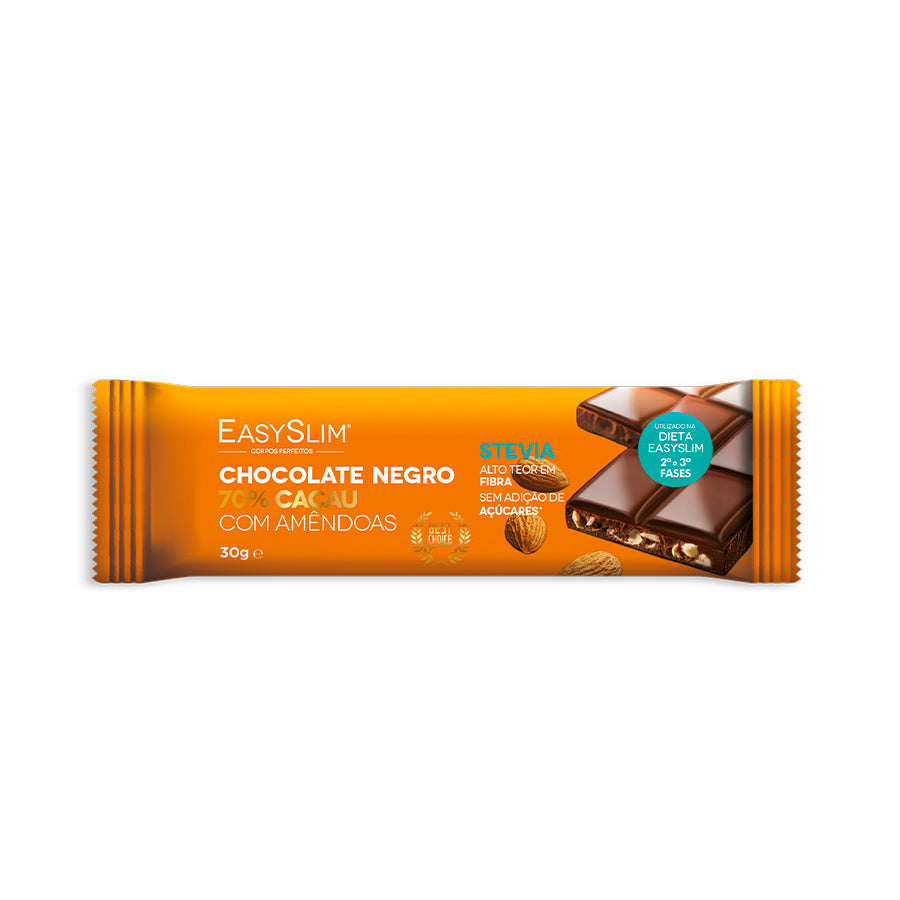 EasySlim Chocolate Negro 70% Cacao Almendras 30g
