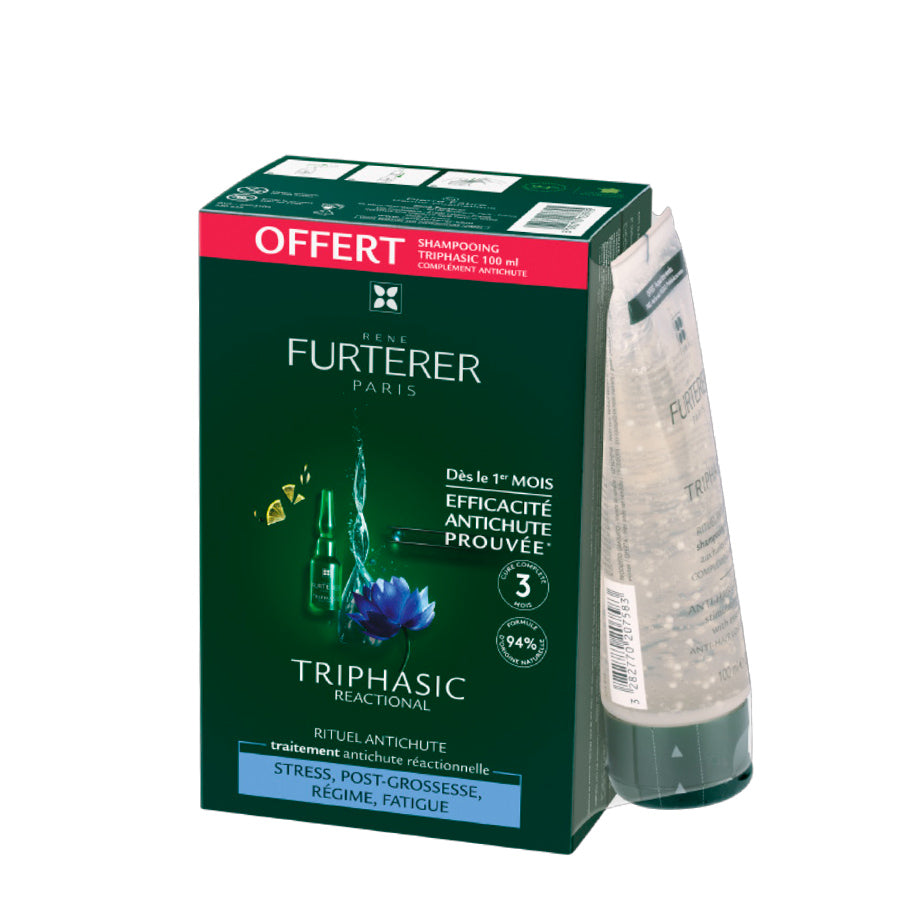 René Furterer Ampoules Triphasiques Anti-Chute x12 + Shampoing 100 ml