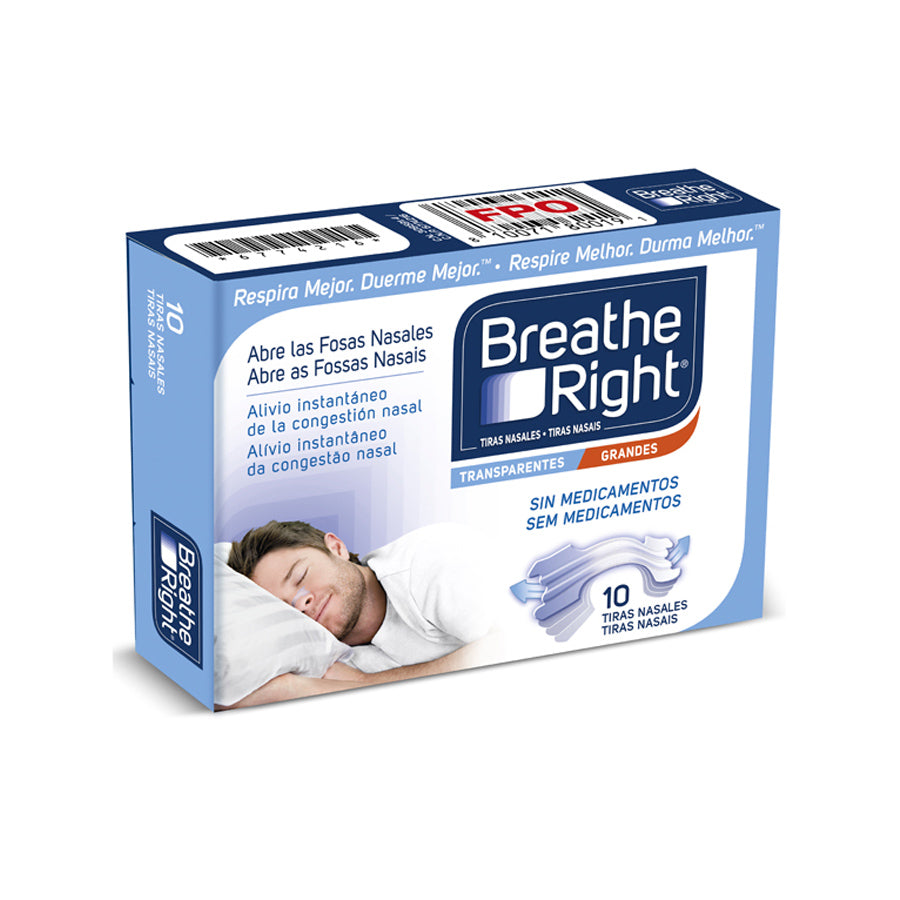 Breathe Right Clear Nasal Strips Large Size x10