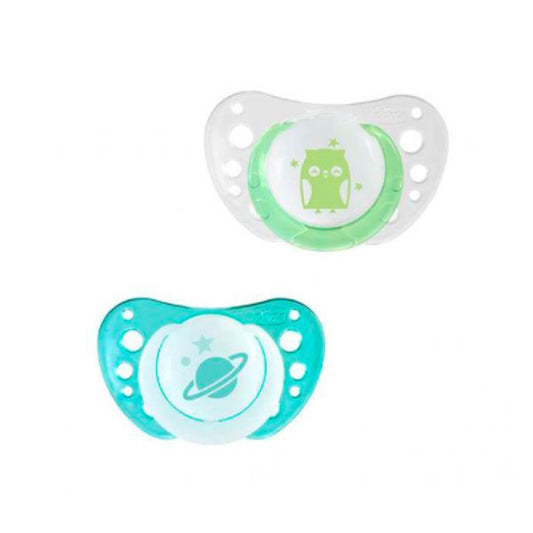 Chicco Pacifier Physio Air Silicone Blue-Green 0-6M x2