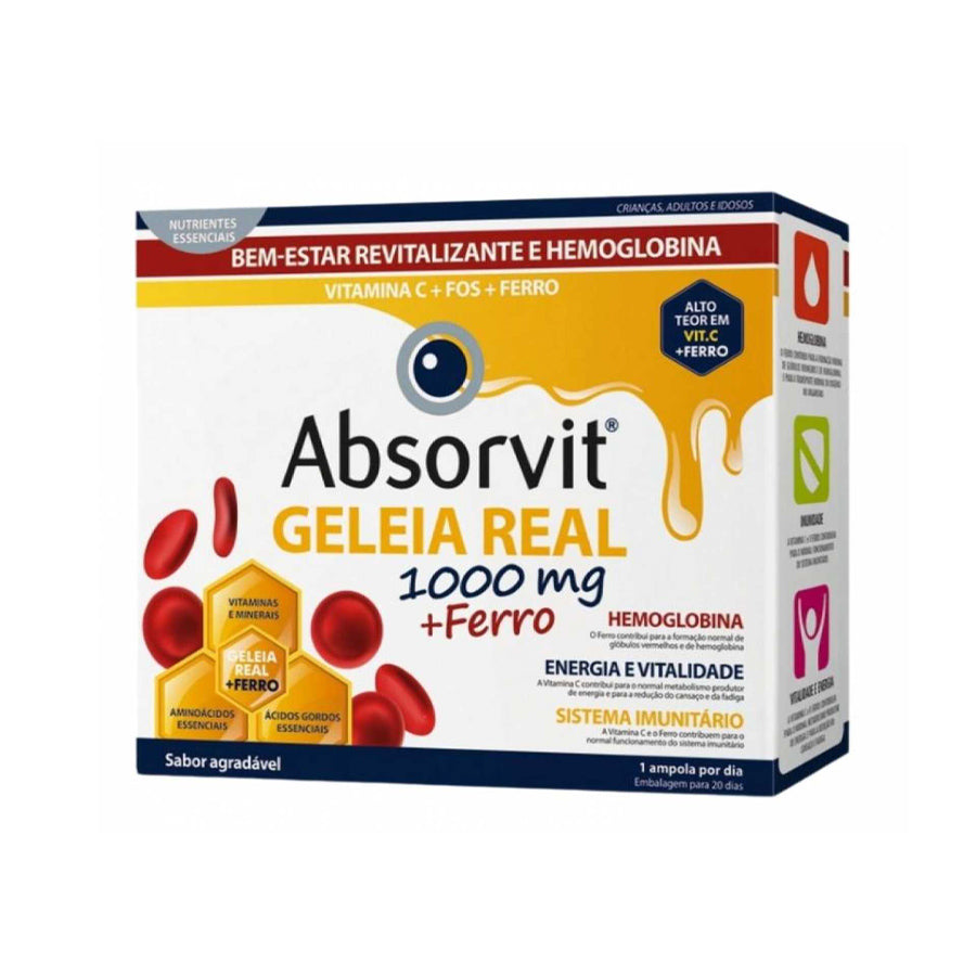 Absorvit Royal Jelly 1000mg + Iron 20 Ampoules