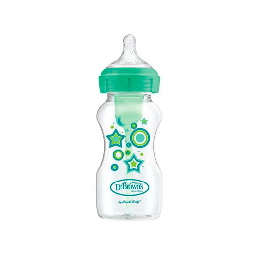 Dr Brown´s Bottle Options Wide Nozzle Verde Estrelas 270ml