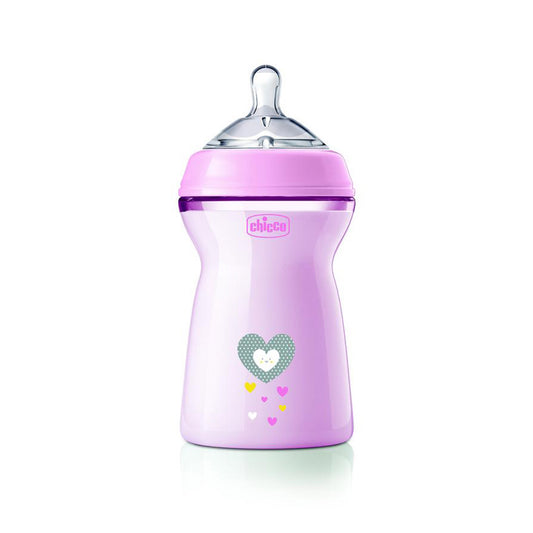 Chicco Natural Feeling Bouteille Rose 330 ml 6 mois+