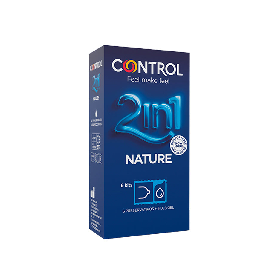 Préservatifs Control 2en1 Nature x6 + Gel Lubrifiant x6