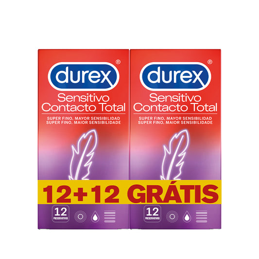 Durex Preservativos Sensitivo Contacto Total Pack 2x12