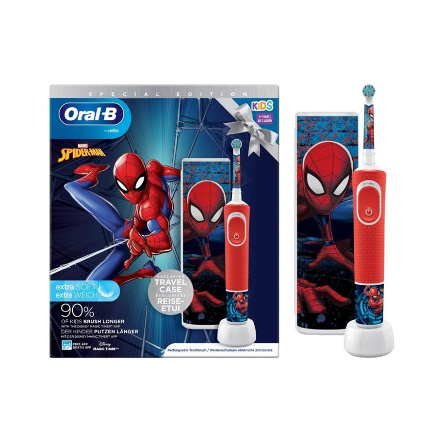 Oral-B Kids Brosse à dents électrique Spiderman Pack Etui +3A