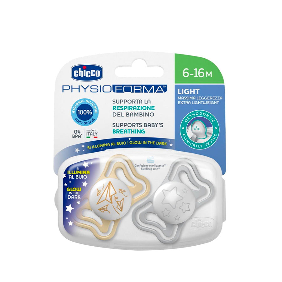 Chicco Physio Light Sucette Lumineuse 6-16m x2