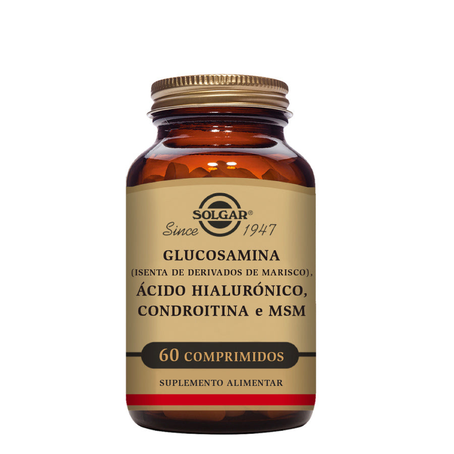 Solgar Glucosamine, Chondroïtine, Acide Hyaluronique, MSM x60